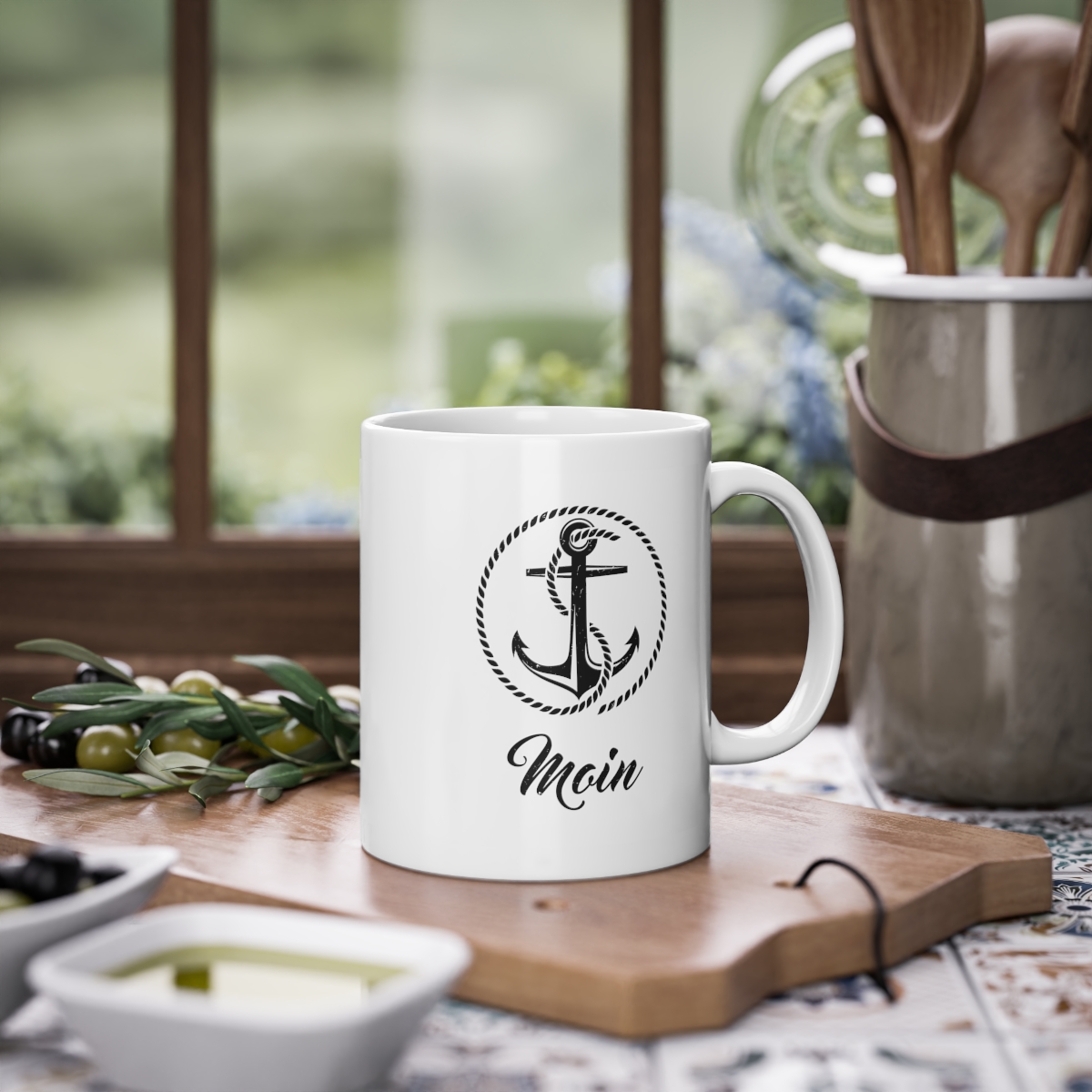 Nordsee-Tasse „Anker & Moin“