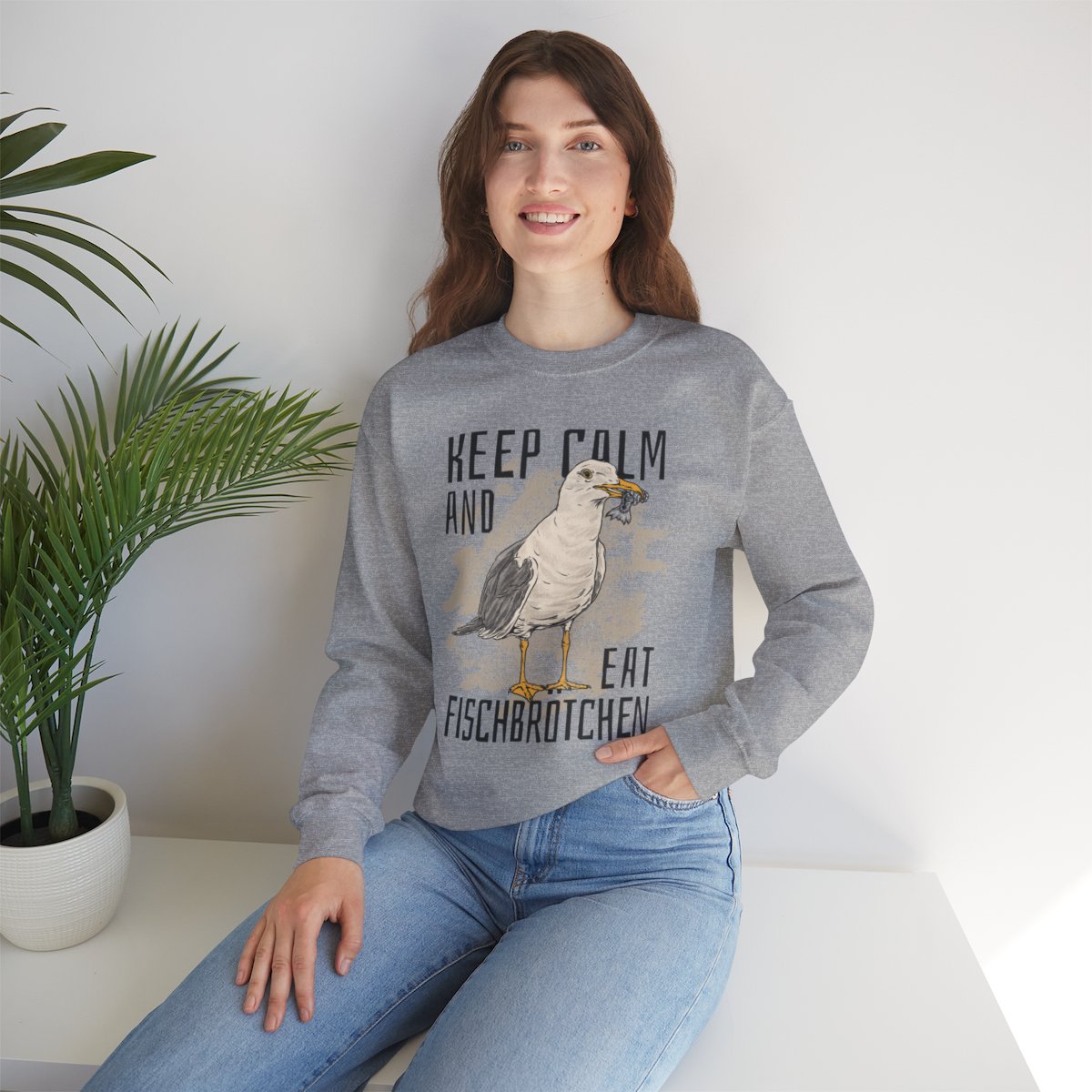 Keep calm and eat Fischbrötchen – Pullover typisch norddeutsch