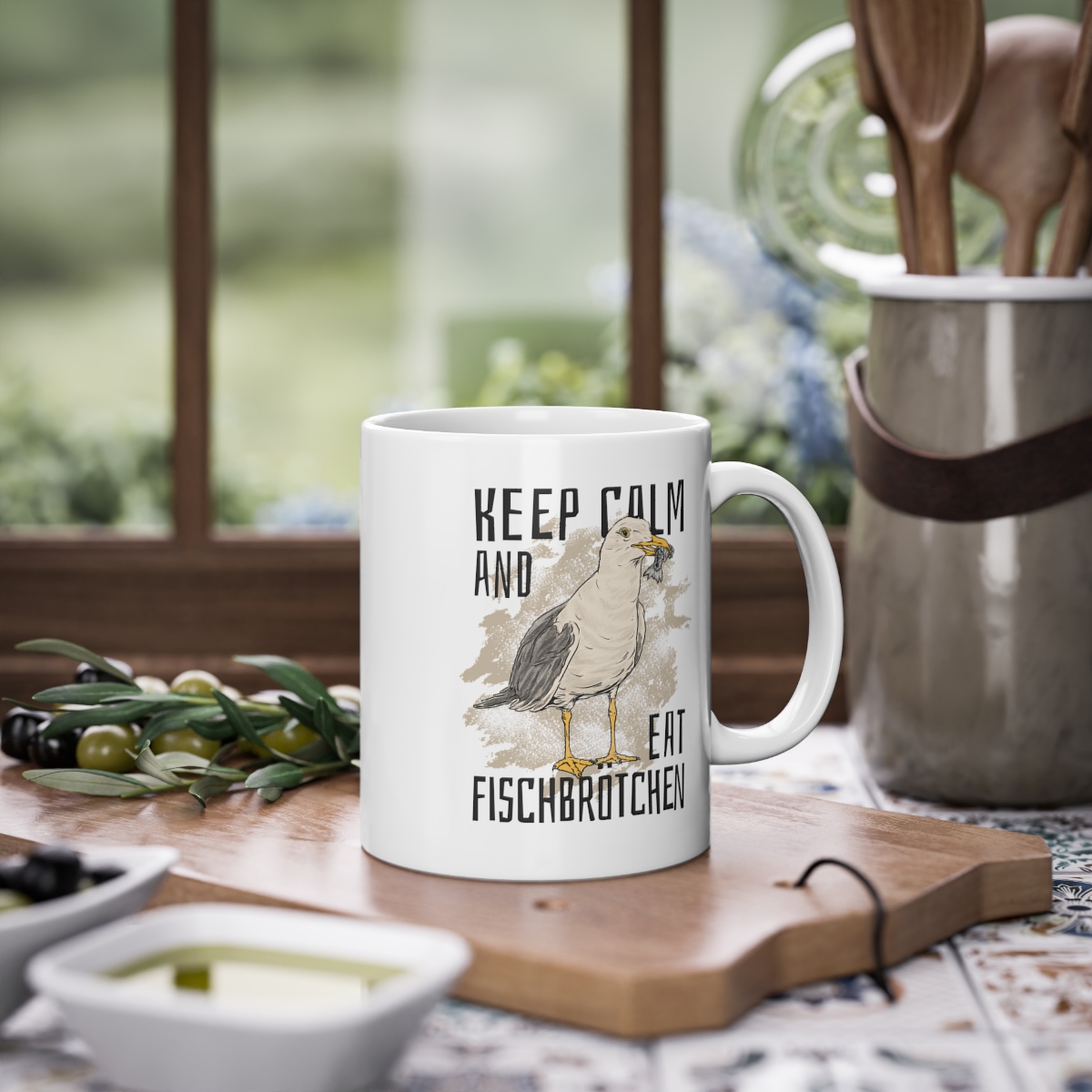 Keep calm and eat Fischbrötchen – Tasse typisch norddeutsch